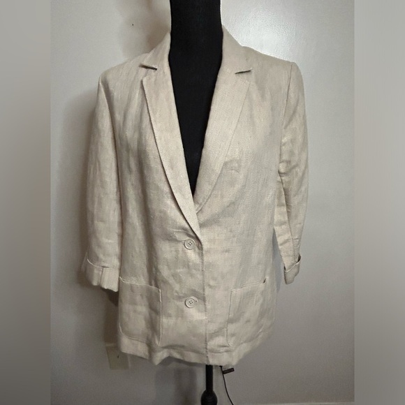 Kim Rogers khaki linen blazer, size‎ PM - Picture 1 of 9